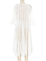 White Handkerchief Crochet Midi Dress Dress arcadeshops.com