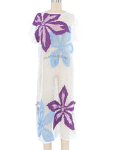 White Crochet Floral Midi Dress Dress arcadeshops.com