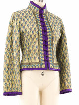 Block Printed Quilted Cropped Jacket Jacket arcadeshops.com