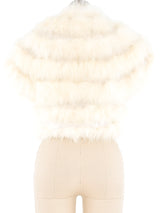 White Marabou Sleeveless Jacket Jacket arcadeshops.com