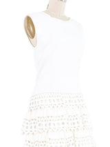 Alaia White Drop Waist Flare Knit Dress Dress arcadeshops.com