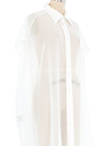 Maison Martin Margiela Oversized Sheer Windowpane Shirt Dress Dress arcadeshops.com