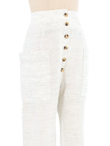 Celine Cropped Linen Trousers Bottom arcadeshops.com