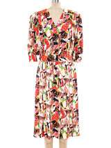 Yves Saint Laurent Leon Bakst Print Silk Dress Dress arcadeshops.com