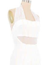 Mesh Paneled Halter Mini Dress Dress arcadeshops.com