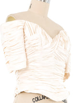 Vickey Tiel Ivory Ruched Bustier Top Top arcadeshops.com
