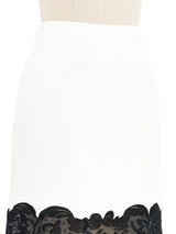 1990s Gianni Versace Couture Contrast Lace Trim Skirt Bottom arcadeshops.com