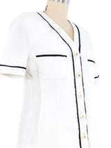 1994 Chanel Baseball Inspired Linen Jacket Jacket arcadeshops.com