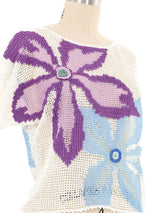 White Crochet Floral Top Top arcadeshops.com