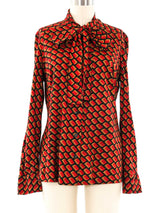 Diane Von Furstenberg Geometric Printed Blouse Top arcadeshops.com