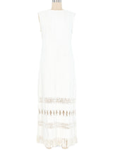 Mexican Woven Cotton Fringed Tunic Dress Dress arcadeshops.com