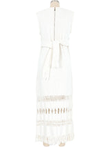 Mexican Woven Cotton Fringed Tunic Dress Dress arcadeshops.com