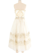 Zandra Rhodes Cream Butterfly Embellished Tulle Dress Ensemble Dress arcadeshops.com