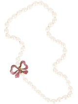 Chanel Gripoix Bow and Pearl Bead Necklace Jewelry arcadeshops.com