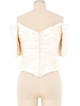 Vickey Tiel Ivory Ruched Bustier Top Top arcadeshops.com