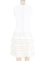 Alaia White Drop Waist Flare Knit Dress Dress arcadeshops.com