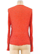 Halston Beaded Orange Silk Jacket Jacket arcadeshops.com