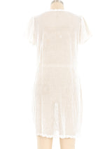 White Crochet Sequin Embellished Cover Up Mini Dress Dress arcadeshops.com