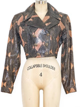 Alaia Cropped Python Jacket Jacket arcadeshops.com