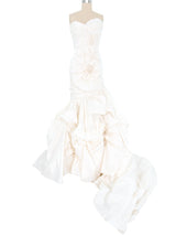 1980s Nardos Imam Couture Zip Away Strapless Wedding Gown Dress arcadeshops.com