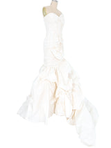 1980s Nardos Imam Couture Zip Away Strapless Wedding Gown Dress arcadeshops.com