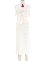 Ivory Knit Tassel Pull Ensemble Suit arcadeshops.com