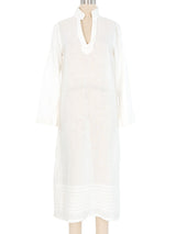 Loro Piana White Linen Caftan Dress arcadeshops.com