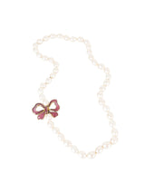Chanel Gripoix Bow and Pearl Bead Necklace Jewelry arcadeshops.com