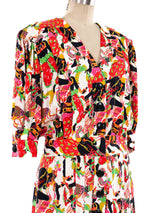 Yves Saint Laurent Leon Bakst Print Silk Dress Dress arcadeshops.com
