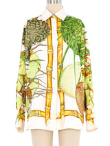 Hermes Jardin Creloet Silk Blouse Top arcadeshops.com