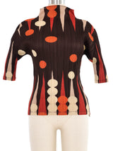 Issey Miyake Pleats Please Backgammon Printed Top Top arcadeshops.com