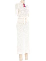 Ivory Knit Tassel Pull Ensemble Suit arcadeshops.com