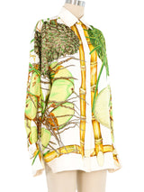 Hermes Jardin Creloet Silk Blouse Top arcadeshops.com