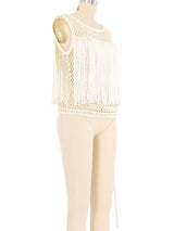Valentino Fringed Crochet Top Top arcadeshops.com