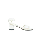 Prada White PVC and Patent Leather Sandals, 38.5 Accessory arcadeshops.com