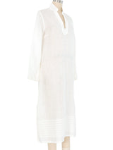 Loro Piana White Linen Caftan Dress arcadeshops.com