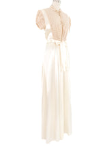 1930s Lace Accented Satin Robe Outerwear arcadeshops.com