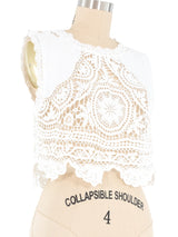 White Embroidered Crochet Tank Top arcadeshops.com