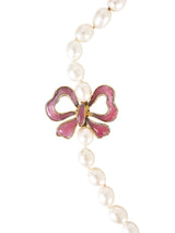 Chanel Gripoix Bow and Pearl Bead Necklace Jewelry arcadeshops.com