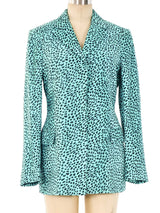 Gianni Versace Turquiose Spot Print Jacket Jacket arcadeshops.com
