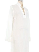Loro Piana White Linen Caftan Dress arcadeshops.com