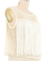 Valentino Fringed Crochet Top Top arcadeshops.com