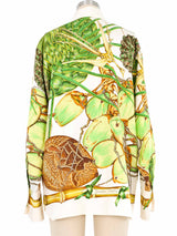 Hermes Jardin Creloet Silk Blouse Top arcadeshops.com