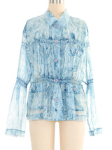 Issey Miyake Sheer Textured Dyed Blouse Top arcadeshops.com
