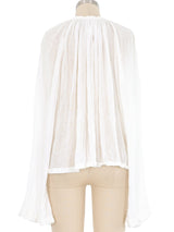 Ann Demeulemeester Sheer Linen Tie Hem Blouse Top arcadeshops.com