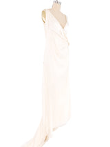 1990s Ann Huybens Haute Couture Silk Wrap Dress Dress arcadeshops.com