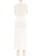 Ivory Knit Tassel Pull Ensemble Suit arcadeshops.com