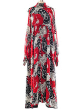 Scott Barrie Floral Printed Gown Dress arcadeshops.com