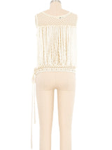 Valentino Fringed Crochet Top Top arcadeshops.com
