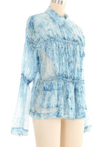 Issey Miyake Sheer Textured Dyed Blouse Top arcadeshops.com